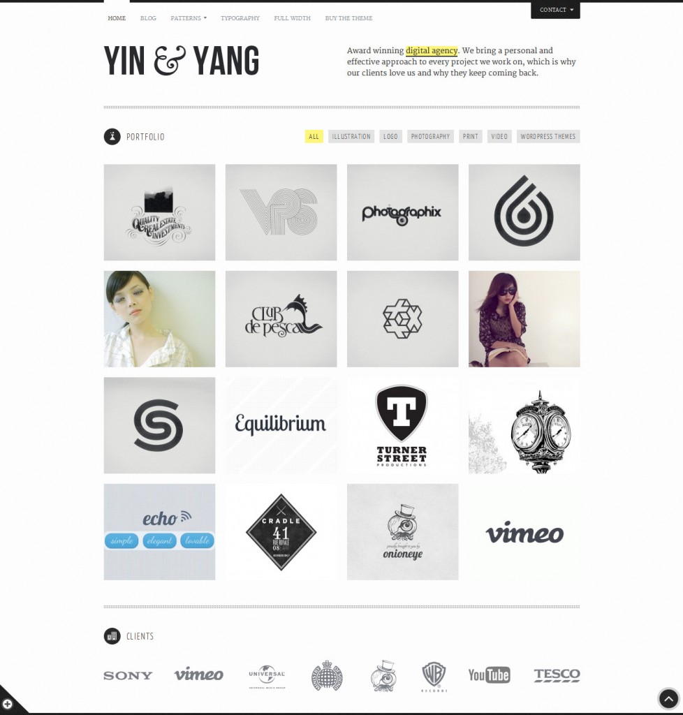 yin & yan wordpress theme