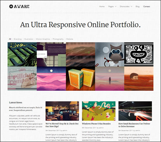 Aware - Responsive WordPress Portfolio Theme