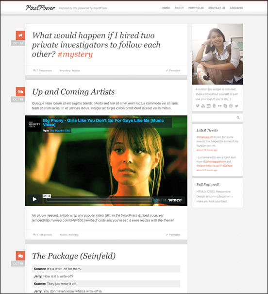 PixelPower - Responsive HTML5/CSS3 WordPress Theme