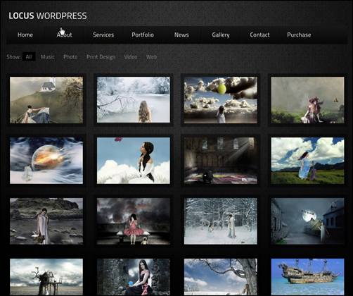 Locus One Page WordPress Gallery Themes 