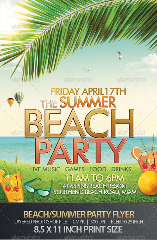Summer or Beach Party Flyer
