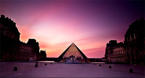 sunset on the louvre long exposure photography