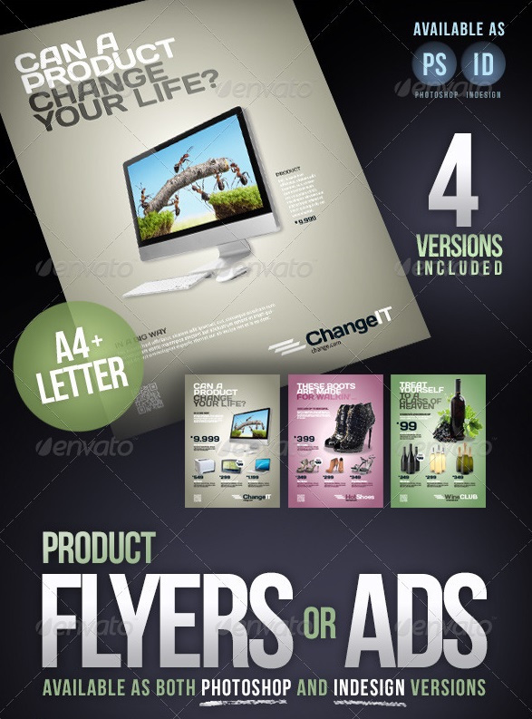 product flyers / ads · a4 + letter