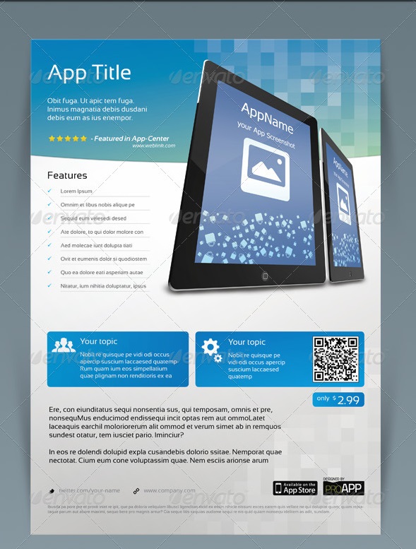 promotion app flyer with tablet mock-ups