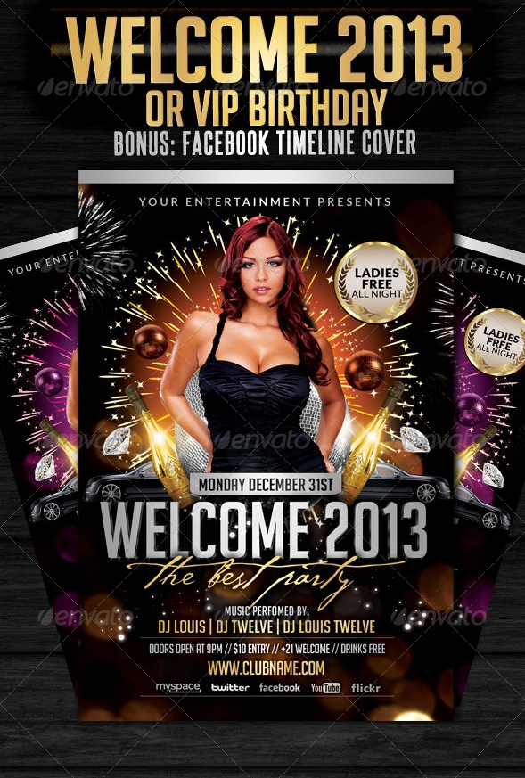 Welcome 2013 | Flyer Template + FB Cover