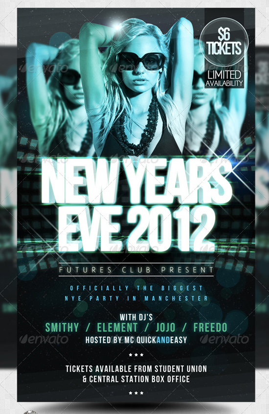 Future NYE New Years Eve Flyer Template