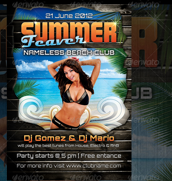 Summer Feaver Party Flyer Template