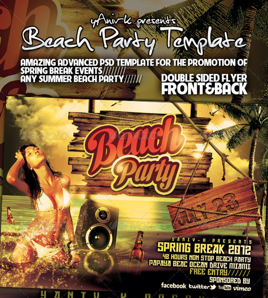 Summer Party Beach PSD Flyer Template