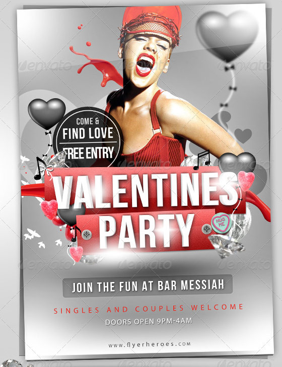 valentines party flyer template