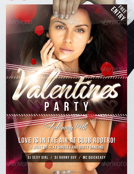 valentines party flyer template