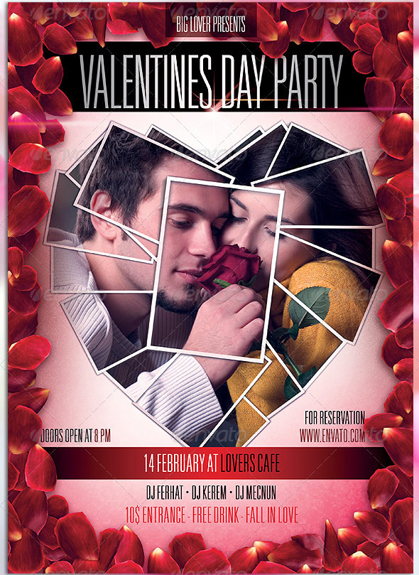 valentines day party flyer template