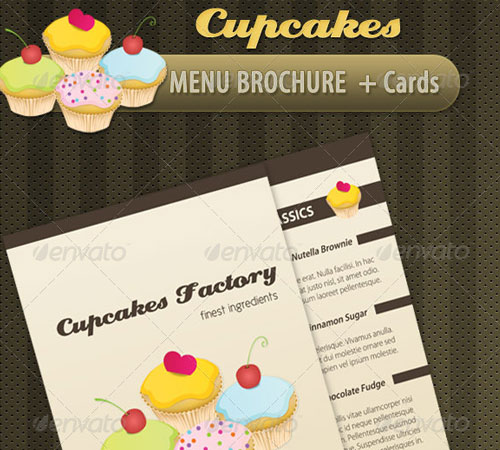 Cupcakes Bakery Menu Brochure