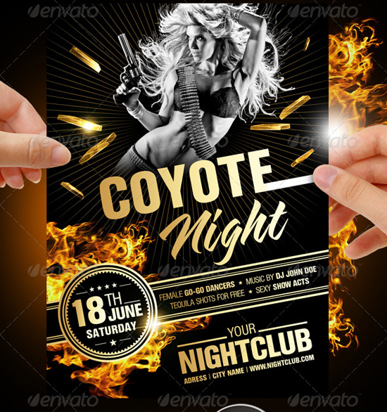 Coyote Night Flyer Template
