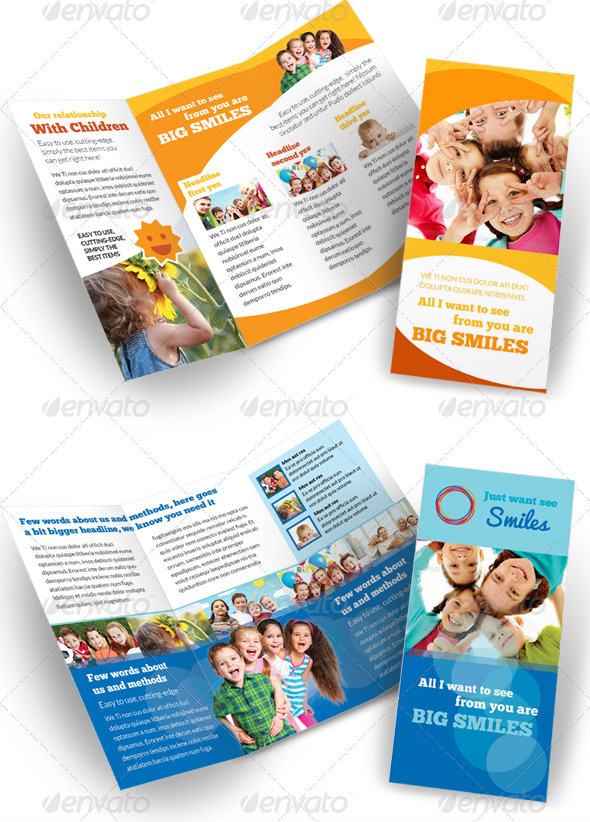 Child Care - Kindergarten 3-fold Brochure