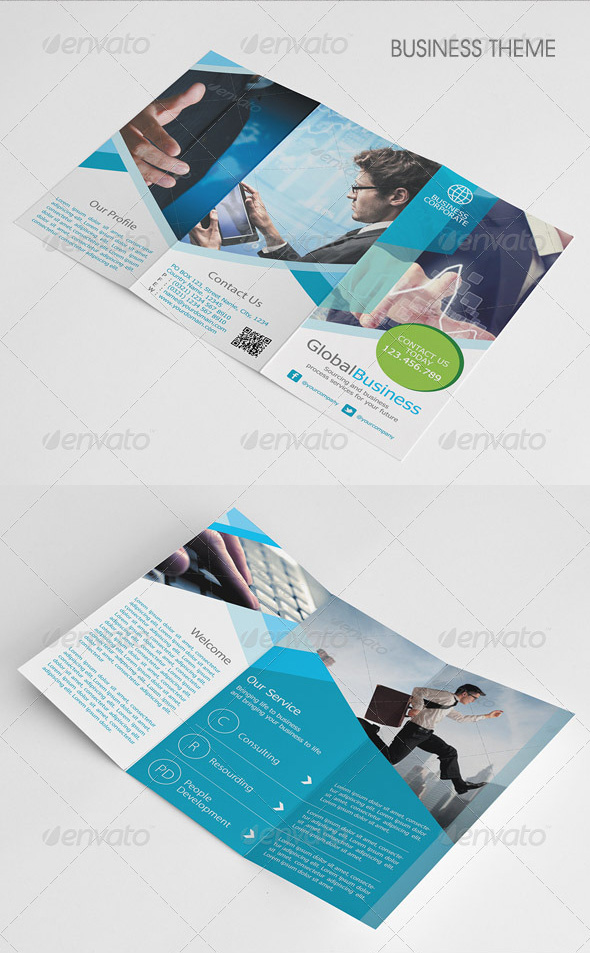 Simple Corporate Business Trifold Brochure