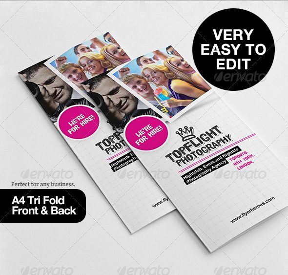 TopFlight Photography Tri Fold Brochure Template