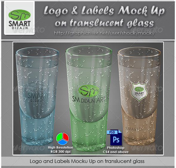 Logo Mockup on Translucent Glass Object