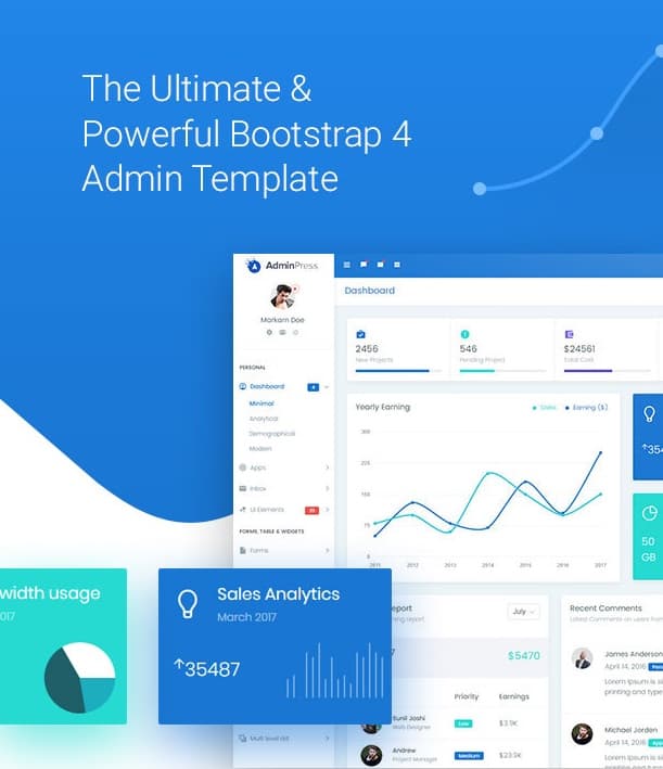 admin press - the ultimate & powerful bootstrap 4 admin template