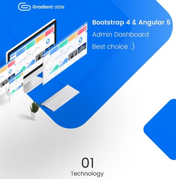 gradient able bootstrap 4 & angular 5 admin dashboard template