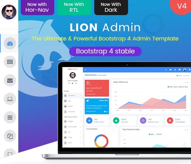 lion - responsive bootstrap 4 admin dashboard template and webapp template