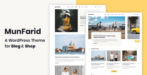 munfarid - a wordpress theme for blog & shop
