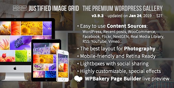 justified image grid - premium wordpress gallery